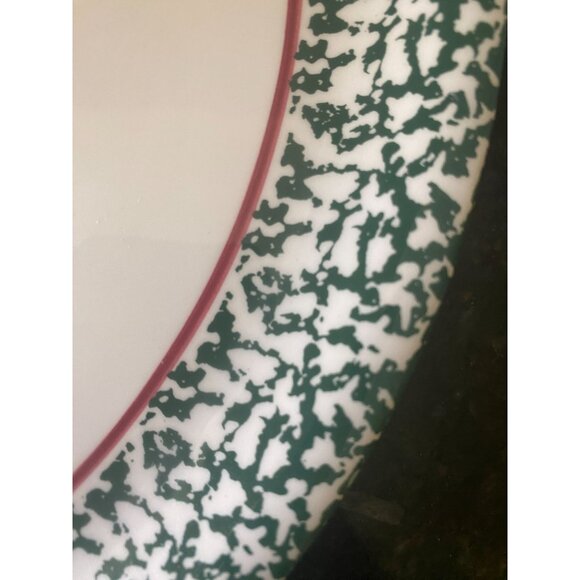 Furio 13" Sponge Print Christmas Tree Platter, Made in Italy - Picture 3 of 6